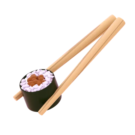 Natto Hosomaki In Chopstick  3D Icon
