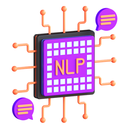 Verarbeitung natürlicher Sprache NLP  3D Icon