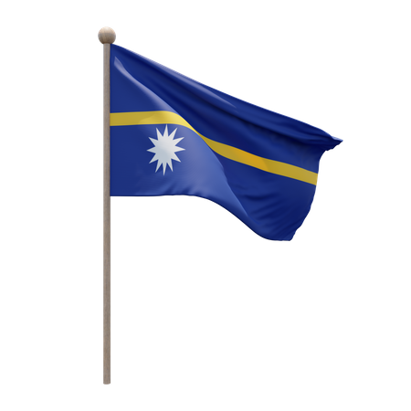 Nauru Flag Pole  3D Flag