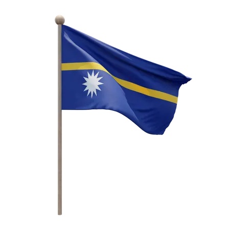 Nauru Flag Pole  3D Flag