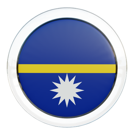 Nauru Runde Flagge  3D Icon