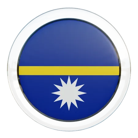 Nauru Runde Flagge  3D Icon
