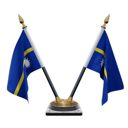 Suporte de bandeira de mesa dupla nauru  3D Flag