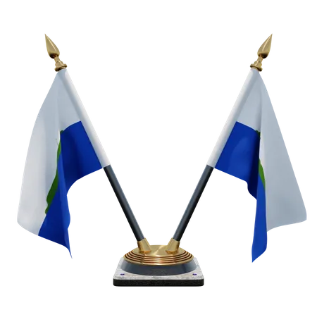 Navassa Island Double (V) Desk Flag Stand  3D Icon