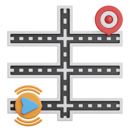 Navegación por carretera  3D Icon