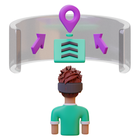 Navegación de realidad virtual  3D Icon