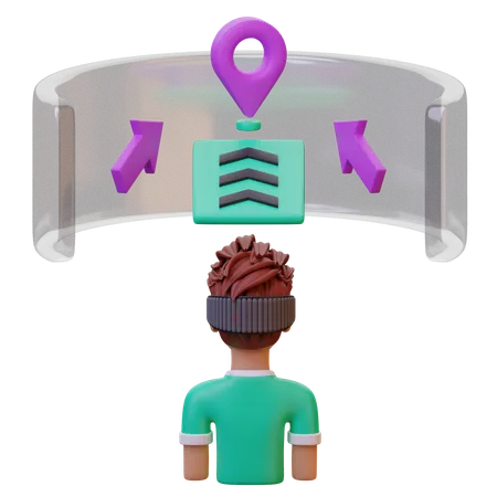 Navegación de realidad virtual  3D Icon