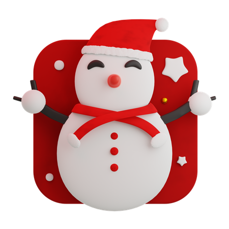 Navidad lindo muñeco de nieve  3D Icon