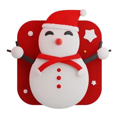 Navidad lindo muñeco de nieve  3D Icon