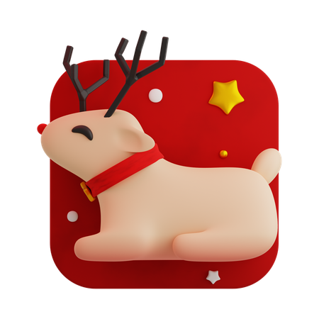 Lindo venado de navidad  3D Icon