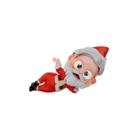 Navidad santa tejiendo la mano mientras duerme  3D Illustration