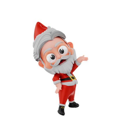 Navidad santa mostrando algo  3D Illustration