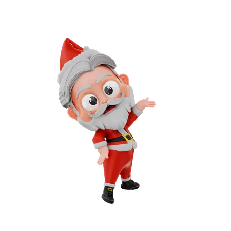 Navidad santa mostrando algo  3D Illustration