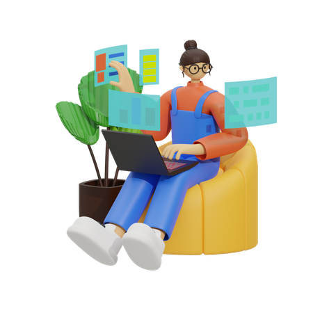 Navigating the New World of Remote Work  3D Illustration