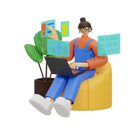 Navigating the New World of Remote Work  3D Illustration