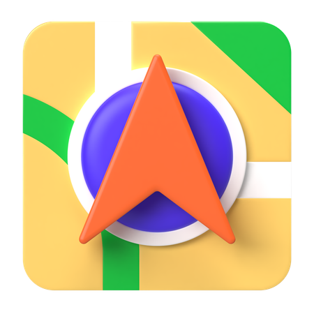 Navigation Map  3D Icon