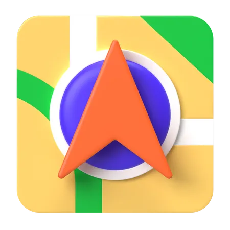 Navigation Map  3D Icon