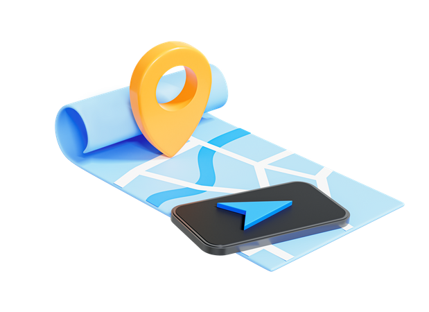 Navigation mobile  3D Icon