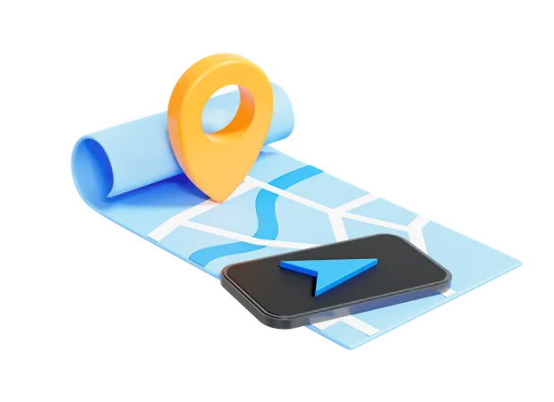 Navigation mobile  3D Icon