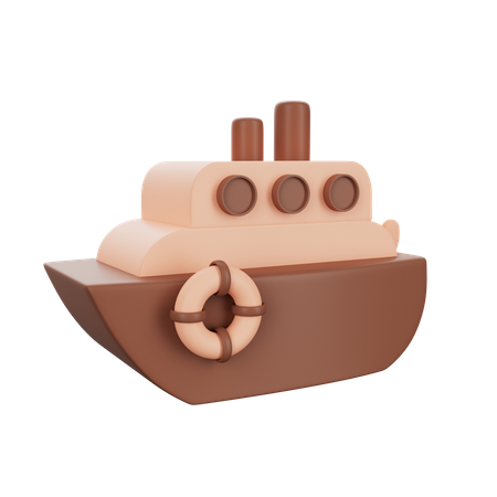 Navio de brinquedo  3D Icon