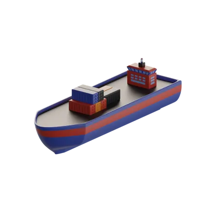 Navio de carga com contêiner  3D Icon