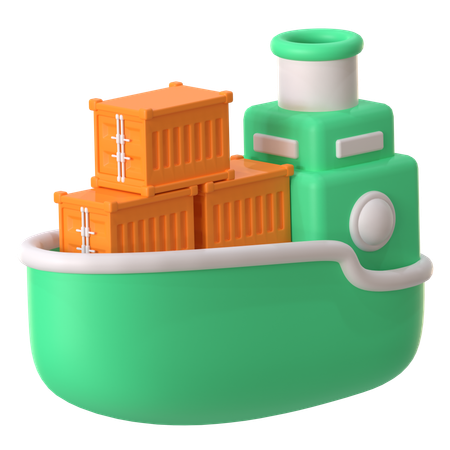 Expédition par bateau  3D Icon