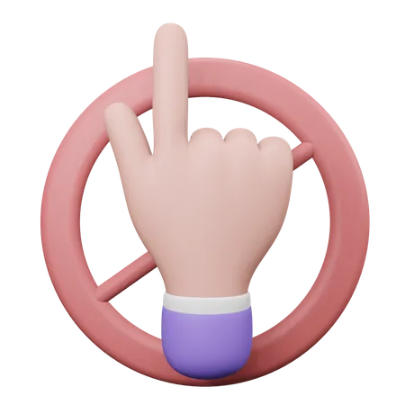 Ne touchez pas le geste de la main  3D Illustration