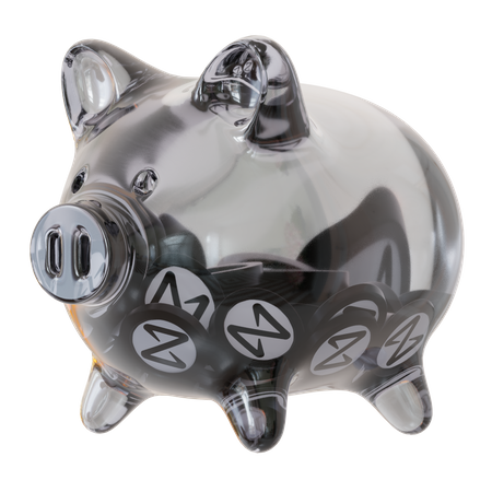 NEAR Protocol (NEAR) Clear Glass Piggy Bank  3D Icon