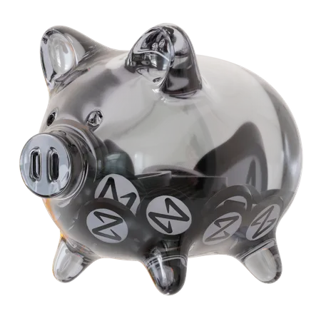 NEAR Protocol (NEAR) Clear Glass Piggy Bank  3D Icon