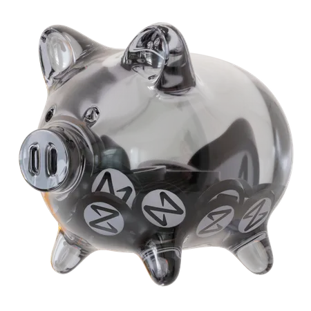 NEAR Protocol (NEAR) Clear Glass Piggy Bank 3D Icon