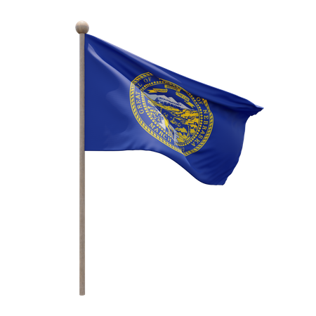 Mastro de bandeira de nebraska  3D Flag
