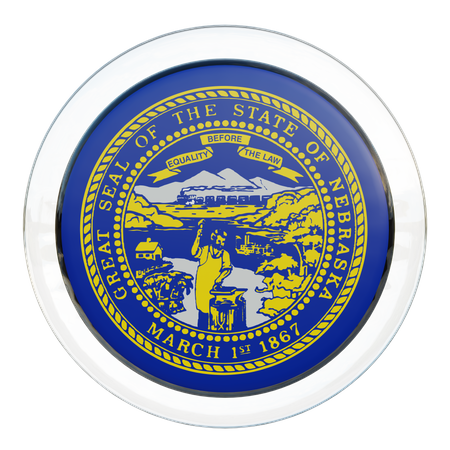 Nebraska Round Flag  3D Icon