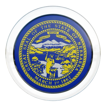 Nebraska Round Flag  3D Icon