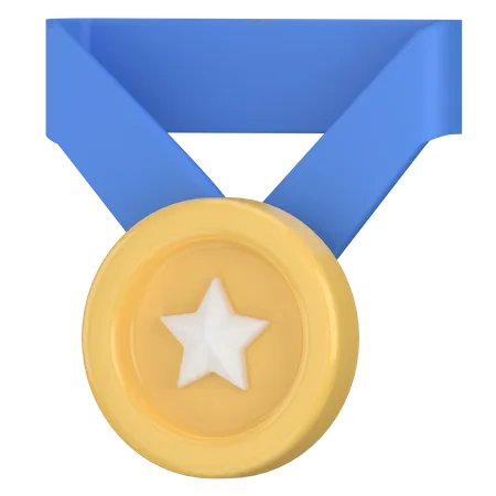 Badge With Ribbons Around 3D Icon