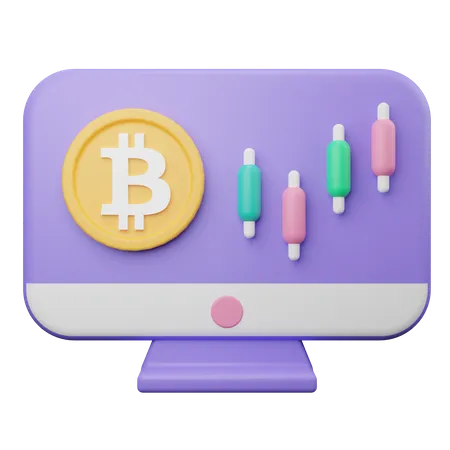 Negociação de bitcoins  3D Illustration