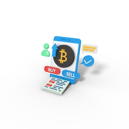 Negociação de bitcoins  3D Icon