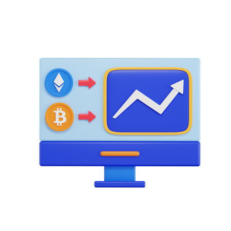 Negociação de criptografia  3D Icon