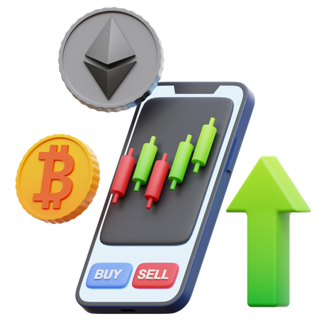 Negociação de criptografia on-line  3D Icon