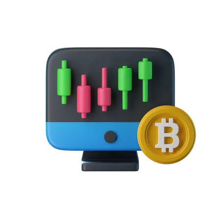 Negociação de criptografia on-line  3D Icon