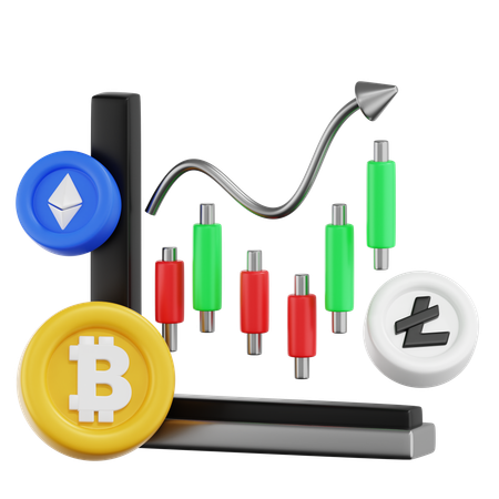 Negociação de criptomoeda  3D Icon