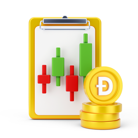 Negociação de dogecoin  3D Icon