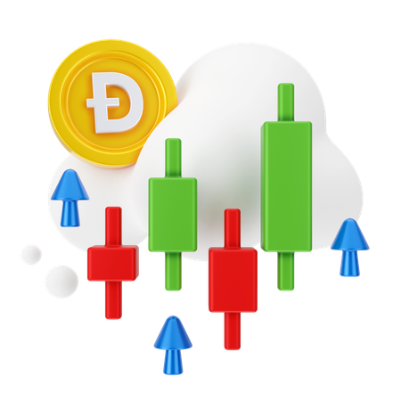 Negociação de dogecoin  3D Icon