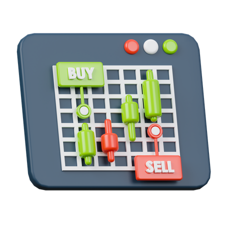 Negociação no mercado de ações  3D Icon