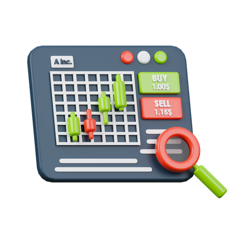 Negociação no mercado de ações  3D Icon