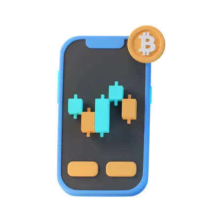 Negociação on-line de bitcoins  3D Icon