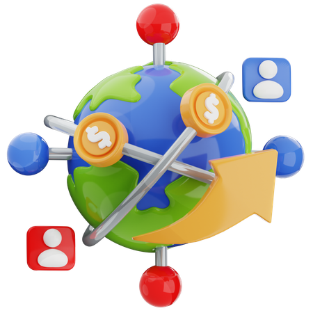 Negocio global  3D Icon