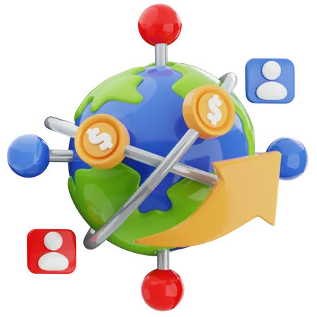 Negocio global  3D Icon