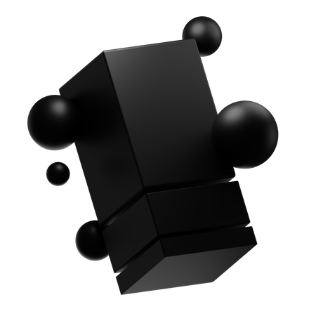 Forma abstracta negra mate  3D Icon