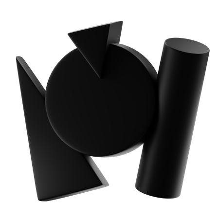 Forma abstracta negra mate  3D Icon