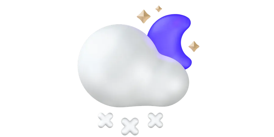 Neige avec nuage  3D Illustration